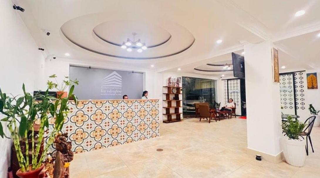 Front Desk at hotel in Cambodia for high school interns